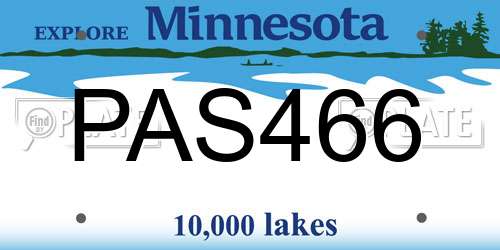 PAS466 Minnesota License Plate