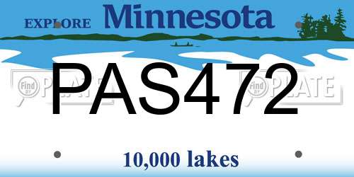 PAS472 Minnesota License Plate