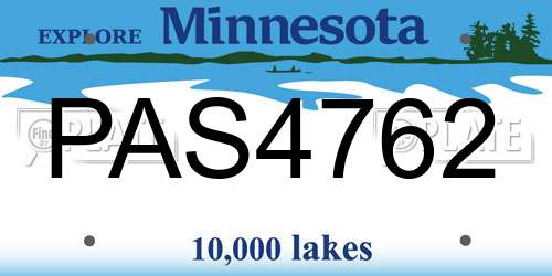 PAS4762 Minnesota License Plate
