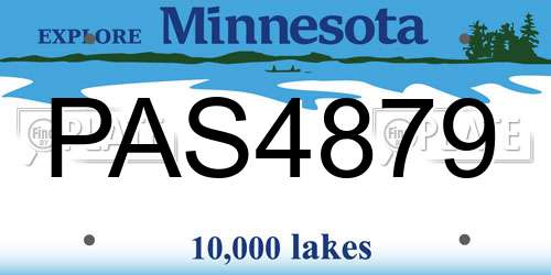 PAS4879 Minnesota License Plate