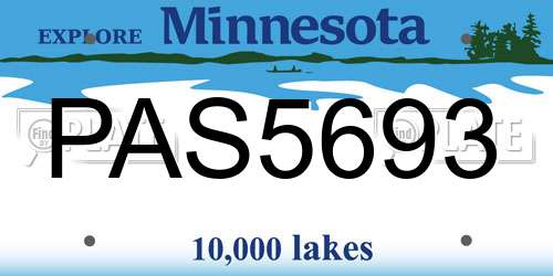 PAS5693 Minnesota License Plate