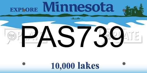 PAS739 Minnesota License Plate