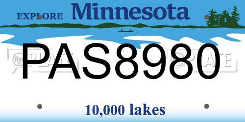 PAS8980 Minnesota License Plate
