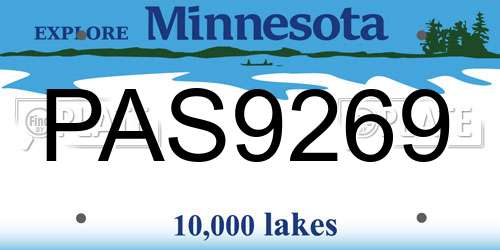 PAS9269 Minnesota License Plate