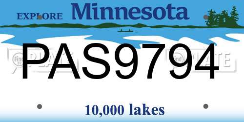 PAS9794 Minnesota License Plate