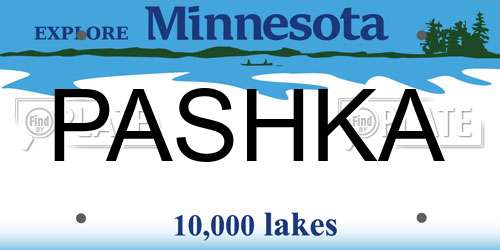 PASHKA Minnesota License Plate