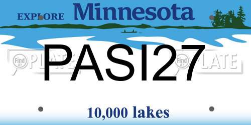PASI27 Minnesota License Plate