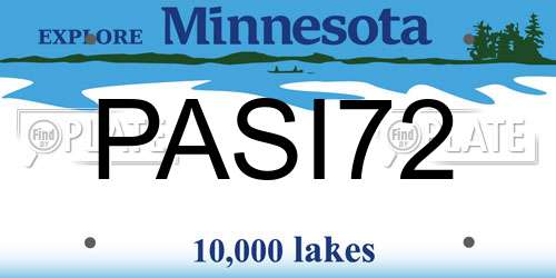 PASI72 Minnesota License Plate