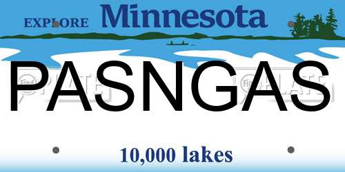 PASNGAS Minnesota License Plate