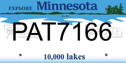 PAT7166 Minnesota License Plate