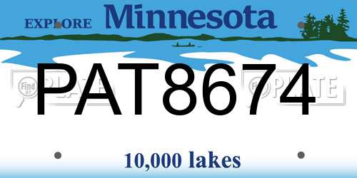 PAT8674 Minnesota License Plate