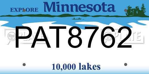 PAT8762 Minnesota License Plate