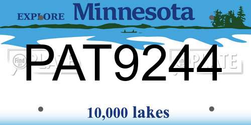 PAT9244 Minnesota License Plate