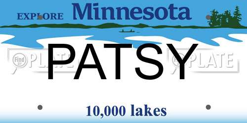 PATSY Minnesota License Plate