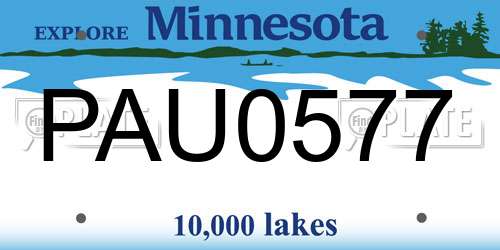 PAU0577 Minnesota License Plate