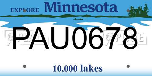 PAU0678 Minnesota License Plate