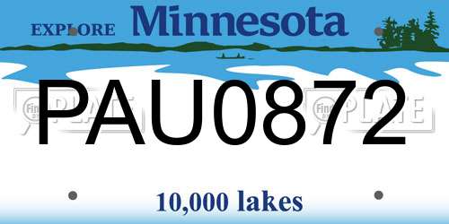 PAU0872 Minnesota License Plate