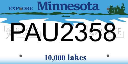PAU2358 Minnesota License Plate