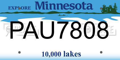 PAU7808 Minnesota License Plate