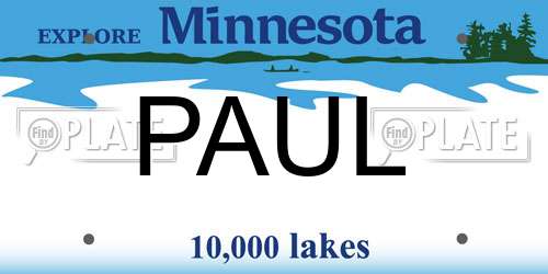 PAUL Minnesota License Plate