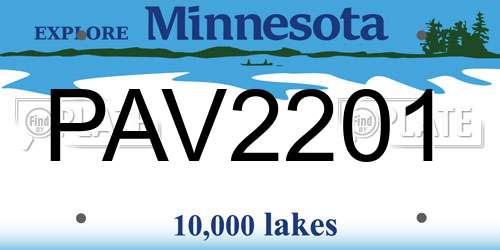 PAV2201 Minnesota License Plate