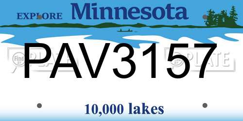 PAV3157 Minnesota License Plate