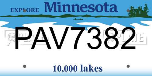 PAV7382 Minnesota License Plate