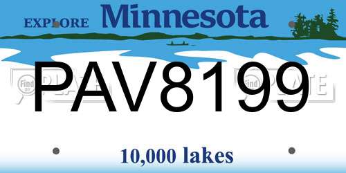 PAV8199 Minnesota License Plate