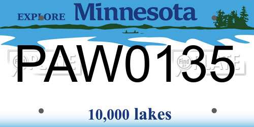 PAW0135 Minnesota License Plate