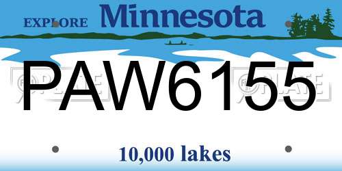 PAW6155 Minnesota License Plate