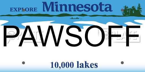 PAWSOFF Minnesota License Plate