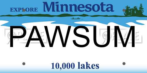 PAWSUM Minnesota License Plate