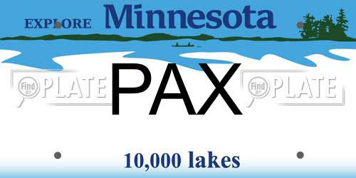 PAX Minnesota License Plate