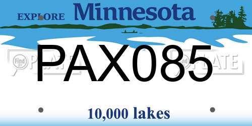 PAX085 Minnesota License Plate