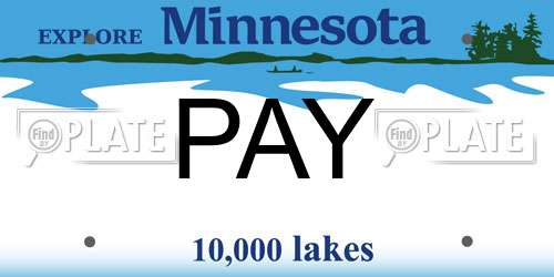 PAY Minnesota License Plate