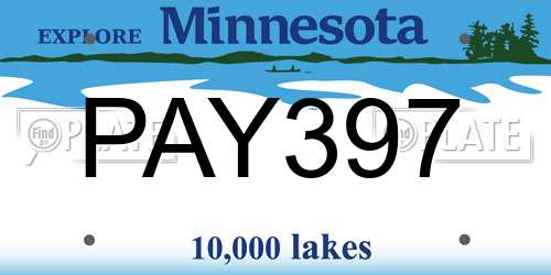 PAY397 Minnesota License Plate