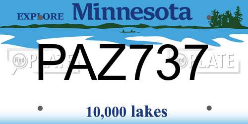 PAZ737 Minnesota License Plate