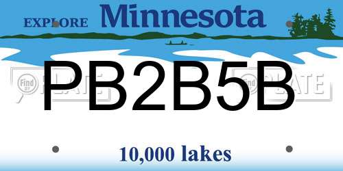 PB2B5B Minnesota License Plate