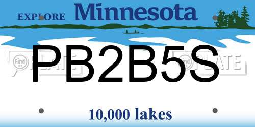 PB2B5S Minnesota License Plate