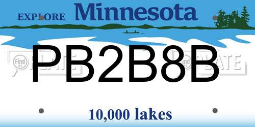 PB2B8B Minnesota License Plate