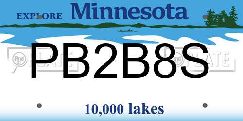 PB2B8S Minnesota License Plate