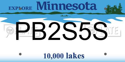 PB2S5S Minnesota License Plate