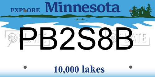 PB2S8B Minnesota License Plate