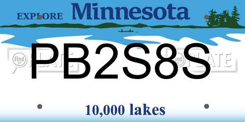 PB2S8S Minnesota License Plate