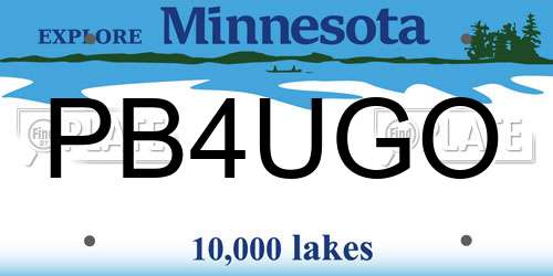 PB4UGO Minnesota License Plate