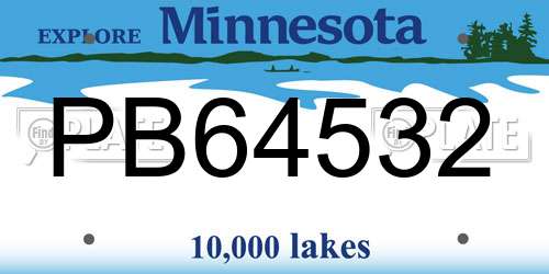 PB64532 Minnesota License Plate