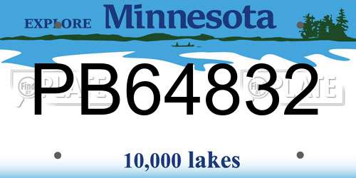 PB64832 Minnesota License Plate