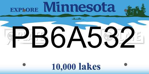 PB6A532 Minnesota License Plate