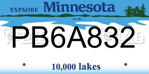 PB6A832 Minnesota License Plate