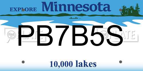 PB7B5S Minnesota License Plate